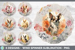 Bundle of six Watercolor Chihuahuas Wind Spinner designs.