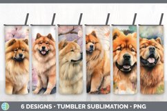 Bundle of six Watercolor Chow Chows Tumbler designs.