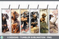 Bundle of six Watercolor Dachshunds Tumbler designs.