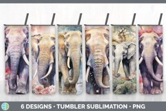 Bundle of six Watercolor Elephants Tumbler designs.
