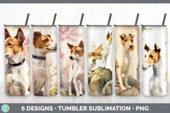 Bundle of six Watercolor Fox Terriers Tumbler designs.