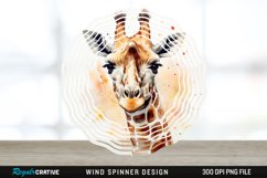 Japanese Watercolor Giraffe Wind Spinner Sublimation PNG Product Image 1