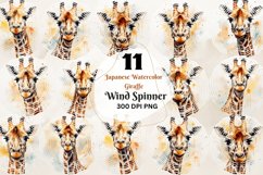 Japanese Watercolor Giraffe Wind Spinner, Watercolor Giraffes Wind Spinner,Wind Spinner Love Giraffe Wind Spinner,Japanese Watercolor Giraffe Spinner, Watercolor Giraffes Spinner, Giraffe Spinner, Alt Wind Spinner, Sublimation Japanese Watercolor Giraffe,