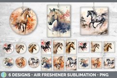 Bundle of six Watercolor Horses Air Freshener designs.