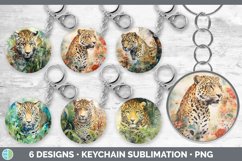 Bundle of six Watercolor Jaguars Keychain designs.