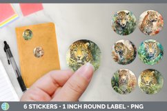 Bundle of six Watercolor Jaguars Stickers designs.