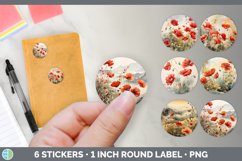 Bundle of six Watercolor Poppies Stickers designs.