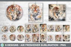 Bundle of six Watercolor Tigers Air Freshener designs.