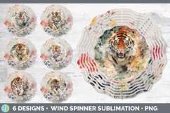 Bundle of six Watercolor Tigers Wind Spinner designs.