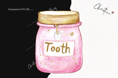 Pink Watercolor Tooth Jar - Tooth Fairy PNG Product Image 2