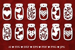 Jar of Hearts Papercut gift tags. Paper Cut Valentine Tags Product Image 2