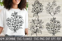Jasmine Flower Svg Design, Jasmine Cut File Product Image 1