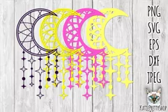 Dream Catcher SVG 3d Layered|moon and stars 3d SVG Product Image 2
