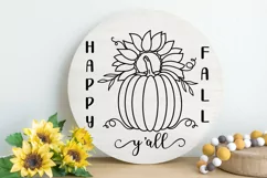 Happy Fall y’all svg sign| fall sign svg| floral pumpkin svg Product Image 2