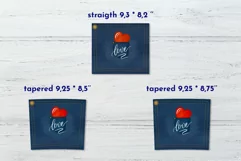 blue jeans pocket sublimation tumbler designs with red heart, calligraphic word love is 20 oz wrap  tumbler. It's perfect for valentines day, jeans lover