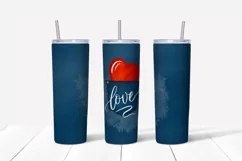 blue jeans pocket sublimation tumbler designs with red heart, calligraphic word love is 20 oz wrap  tumbler. It's perfect for valentines day, jeans lover