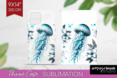 Jellyfish Floral Phone Case PNG Tropical Case PNG Product Image 1