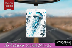 Jellyfish Floral Air Freshener PNG Tropical PNG Sublimation Product Image 1