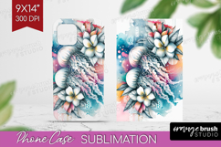 Jellyfish Floral Phone Case PNG Tropical Case PNG Product Image 1