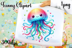 Watercolor baby jellyfish clipart. Cute sea illustrations Product Image 1