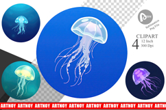 Floating Jellyfish Clipart Product Image 1
