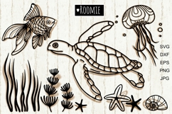 Ocean Sea SVG, Goldfish Turtle Jellyfish, Summer, Beach Product Image 1