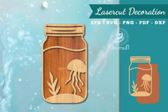 Jellyfish in Glass Lasercut Decoration SVG Product Image 1