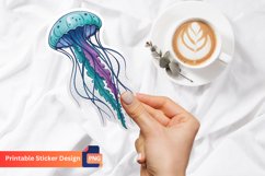 Jellyfish Sticker Design, Ocean Art Sticker, Marine Life Product Image 1