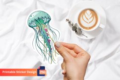 Jellyfish Sticker Design, Ocean Art Sticker, Marine Life Product Image 1