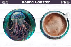 Jellyfish Stained Glass Coaster | Jellyfish Coaster Product Image 1