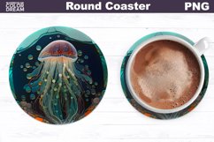 Jellyfish Stained Glass Coaster | Jellyfish Coaster Product Image 1