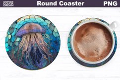 Jellyfish Stained Glass Coaster | Jellyfish Coaster Product Image 1