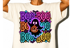 Cute Colorful Neon Boo Ghost Png Product Image 3