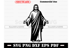 Jesus SVG PNG DXF EPS PDF Cut Print Laser Files Product Image 1