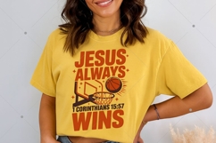 Jesus Always Wins PNG, Christian Basketball Sublimation Product Image 2