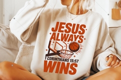 Jesus Always Wins PNG, Christian Basketball Sublimation Product Image 5
