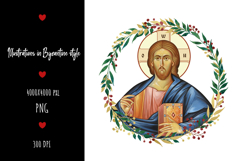 christening, vintage, religious, icon, communion, faith, sacrament, saviour, epiphany, christian, evangelical, orthodox, greek, art, saint, holy, king, baptism, confirmation, floral, religion, wreath, illustration, god, blessing, byzantine