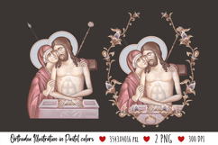 christening, floral, religious, icon, communion, faith, sacrament, saviour, epiphany, christian, evangelical, orthodox, greek, art, bible, saint, holy, king, baptism, confirmation, heaven, religion, jesus, vintage, illustration, god, blessing, byzantine