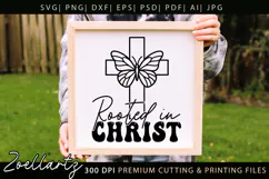 Rooted In Christ SVG for Cricut Jesus Faith Christian Quote Product Image 5