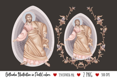 christening, floral, religious, icon, communion, faith, sacrament, saviour, epiphany, christian, evangelical, orthodox, greek, art, bible, saint, holy, king, baptism, confirmation, heaven, religion, jesus, vintage, illustration, god, blessing, byzantine