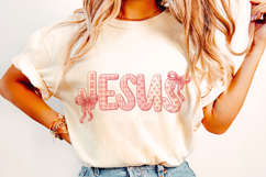 Jesus Valentine's Day PNG, Love Like Jesus PNG, Coquette Bow Product Image 1