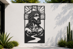 Jesus Cross SVG DXF Files, Christian Cross Laser Cut SVG Product Image 1