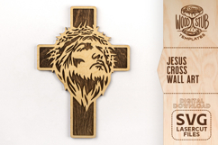 Jesus Christ svg, Jesus wall art, Cross svg Product Image 1