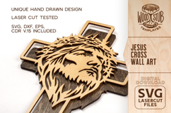 Jesus Christ svg, Jesus wall art, Cross svg Product Image 2
