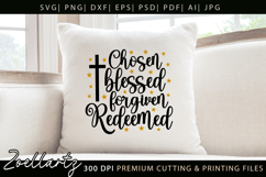 Jesus Faith Christian SVG Chosen Blessed Forgiven Redeemed Product Image 2