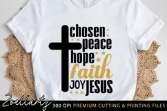 Jesus Faith Christian Quote SVG Cut File Chosen Hope Bible Product Image 2