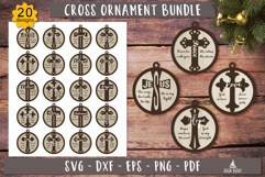 Jesus Faith Nativity cross ornaments Christmas Laser cut 