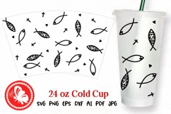 Jesus svg Cross Religious Christian Fish Tumbler 24 oz cup Product Image 1