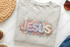 Jesus Flowers Cross Sublimation Product Image 3