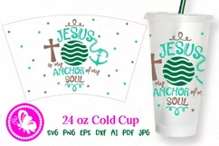 Jesus is my anchor of my soul 24oz cold cup wrap with hole Product Image 1
